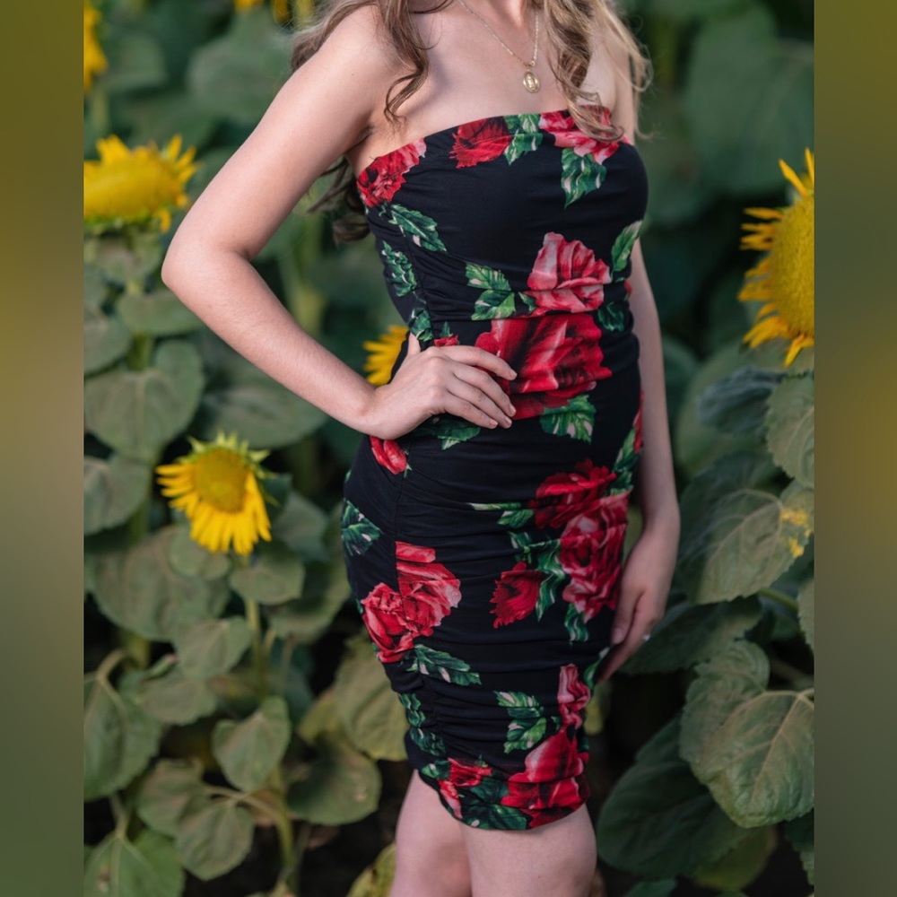 Rose Black Dress